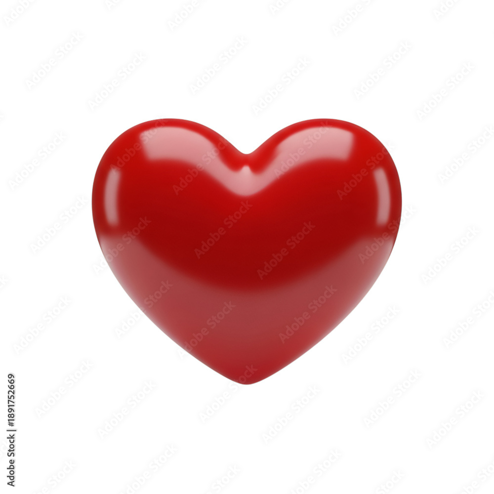 Fototapeta premium Glossy Red Heart Shape on Black Background love symbol isolated on a transparent background