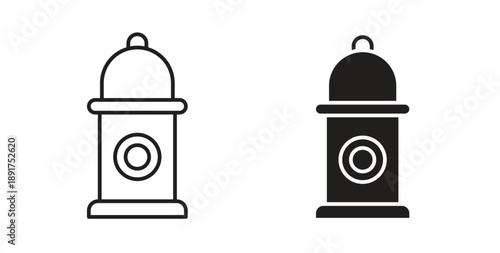 Fire hydrant icon vector Illustration and outline Icons. vector silhouette.