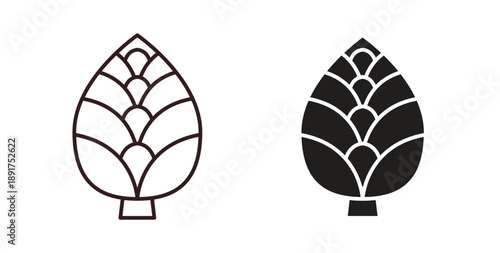 Fir cone icon vector Illustration and outline Icons. vector silhouette.