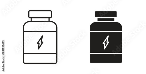 Fitness supplement icon vector Illustration and outline Icons. vector silhouette.