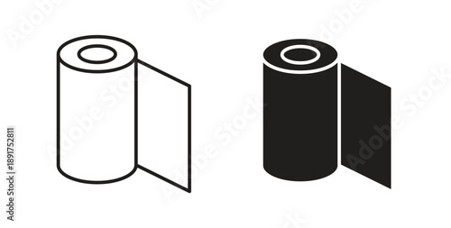 foil roll icon vector Illustration and outline Icons. vector silhouette.