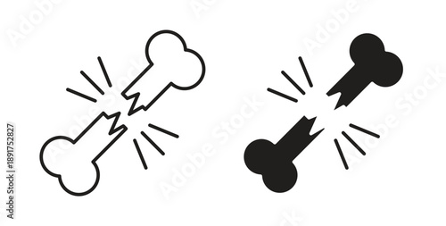 Fracture icon vector Illustration and outline Icons. vector silhouette.