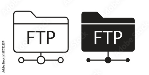 FTP icon vector Illustration and outline Icons. vector silhouette.