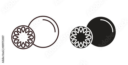 Grapefruit icon vector Illustration and outline Icons. vector silhouette.