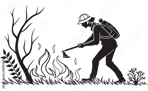 Dense Action Illustration with Flying Debris