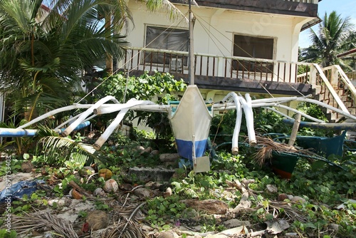 Old faulty broken Filipino boats.