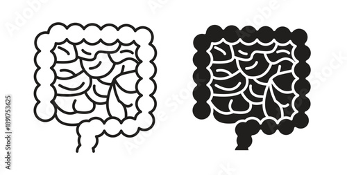 Gut icon vector Illustration and outline Icons. vector silhouette.