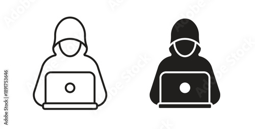 Hacker icon vector Illustration and outline Icons. vector silhouette.