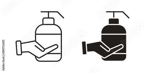 Hand wash icon vector Illustration and outline Icons. vector silhouette.