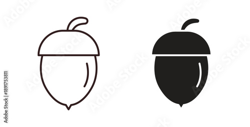 Hazelnut icon vector Illustration and outline Icons. vector silhouette.