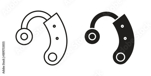 Hearing aid icon vector Illustration and outline Icons. vector silhouette.