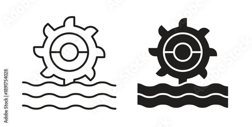 Hydro power icon vector Illustration and outline Icons. vector silhouette.