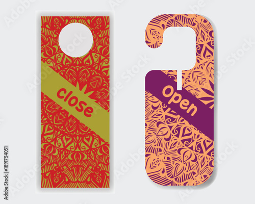 Door hanger mandala design template