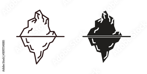 Iceberg icon vector Illustration and outline Icons. vector silhouette.