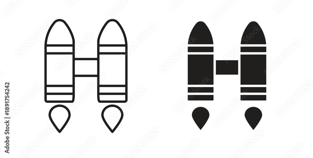 Fototapeta premium Jetpack icon vector Illustration and outline Icons. vector silhouette.