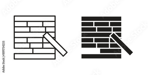 Jenga icon vector Illustration and outline Icons. vector silhouette.