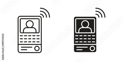 Intercom icon vector Illustration and outline Icons. vector silhouette.