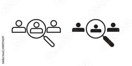 Job vacancy icon vector Illustration and outline Icons. vector silhouette.