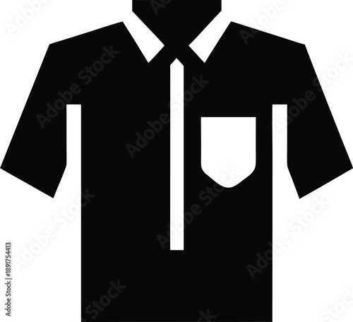 shirt with pocket silhouette vector illustration on transparent background