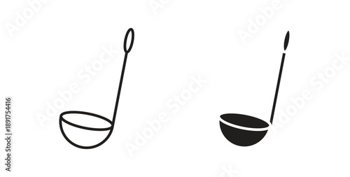 Ladle icon vector Illustration and outline Icons. vector silhouette.