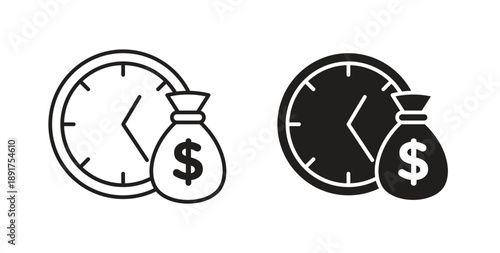 Long term investment icon vector Illustration and outline Icons. vector silhouette.