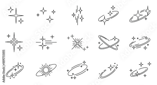 Collection of Sparkling Starbursts and Twinkling Light Effects.