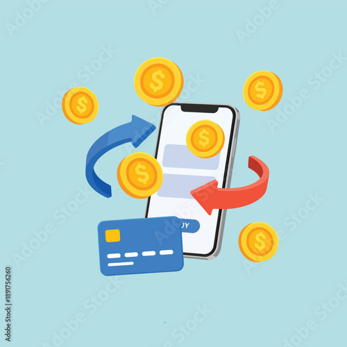 Mobile Payment and Online Transaction Concept.