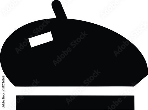 beret silhouette vector illustration on transparent background