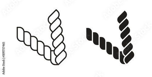 Pasta icon vector Illustration and outline Icons. vector silhouette.