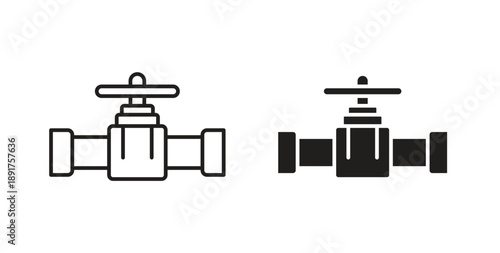 Pipe valve icon vector Illustration and outline Icons. vector silhouette.