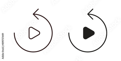 Playback icon vector Illustration and outline Icons. vector silhouette.