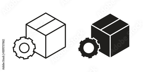 Product management icon vector Illustration and outline Icons. vector silhouette.