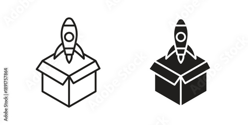 Product release icon vector Illustration and outline Icons. vector silhouette.