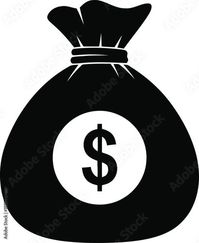 Money bag with dollar sign vector illustration showing financial wealth banking and success for business concepts