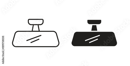 Rear mirror icon vector Illustration and outline Icons. vector silhouette.