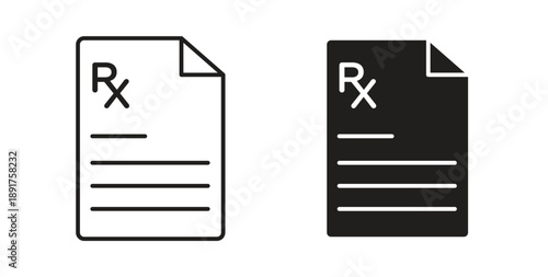 RX icon vector Illustration and outline Icons. vector silhouette.