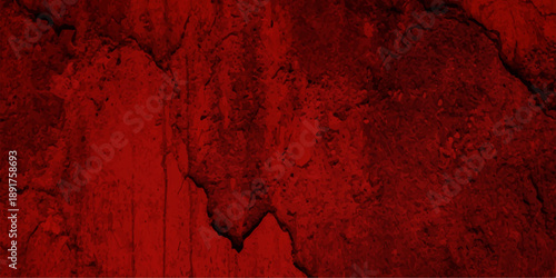 Aged dark red paint creates a grungy vintage wall texture with a rough stone pattern and dirty antique design for an artful backdrop