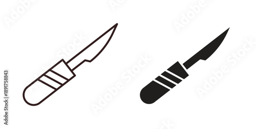 Scalpel icon vector Illustration and outline Icons. vector silhouette.