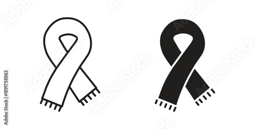 Scarf icon vector Illustration and outline Icons. vector silhouette.