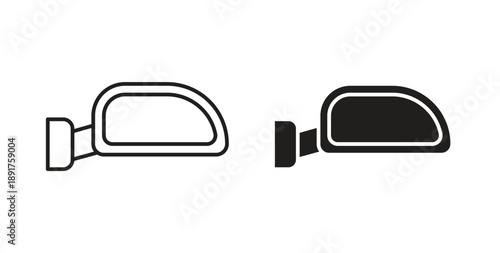 Side mirror icon vector Illustration and outline Icons. vector silhouette.