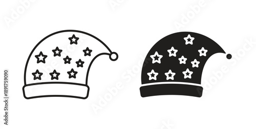 Sleeping Hat icon vector Illustration and outline Icons. vector silhouette.