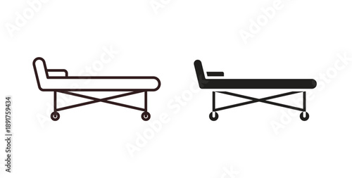 Stretcher icon vector Illustration and outline Icons. vector silhouette.