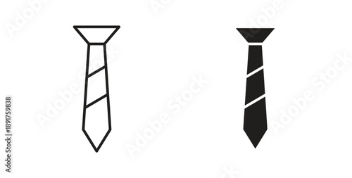 Tie icon vector Illustration and outline Icons. vector silhouette.