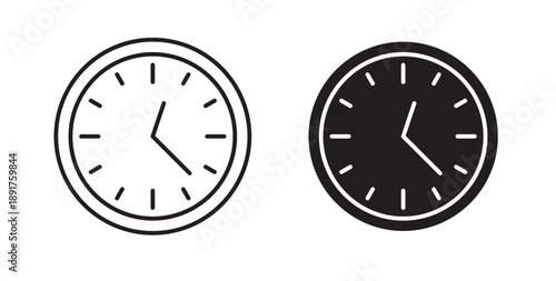 Time icon vector Illustration and outline Icons. vector silhouette.