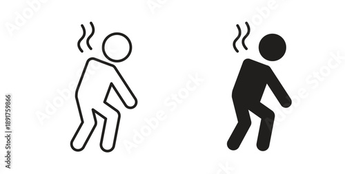 Tired icon vector Illustration and outline Icons. vector silhouette.