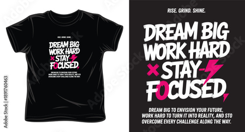 Turn your hustle into results achieve greatness graphic design quote t-shirt