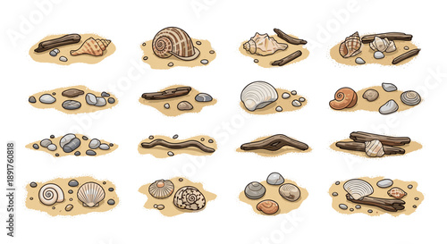 Collection of various wooden objects and carved pieces