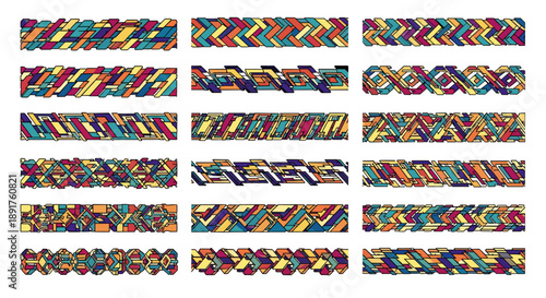 Colorful braided rope pattern with vibrant multicolored strands