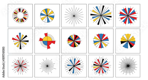 Collection of colorful pinwheel toys in various designs and colors