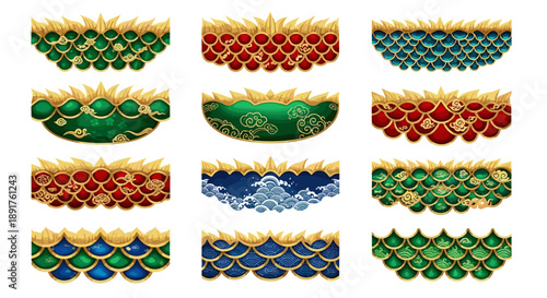 Set of colorful decorative beads and jewelry elements for crafts